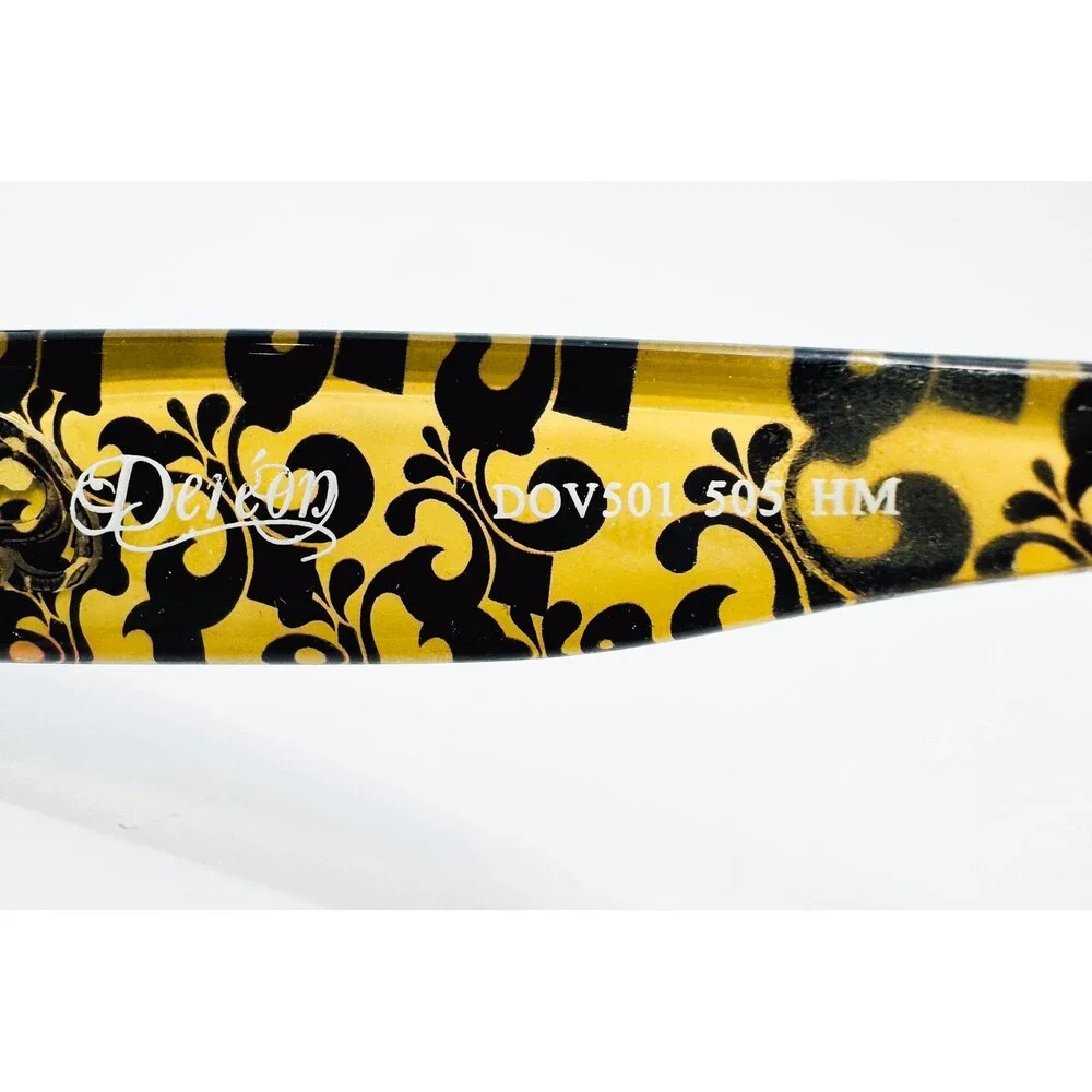 Dereon Eyeglasses Womens Purple Gold Floral DOV501 505 HM 52-20-140